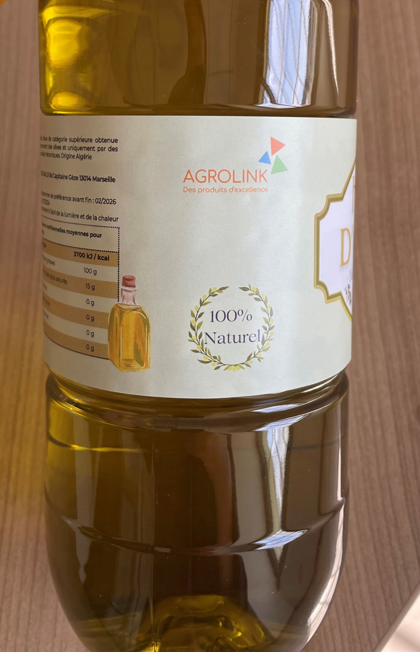 Huile d'Olive Extra Vierge Algérienne PET 1L