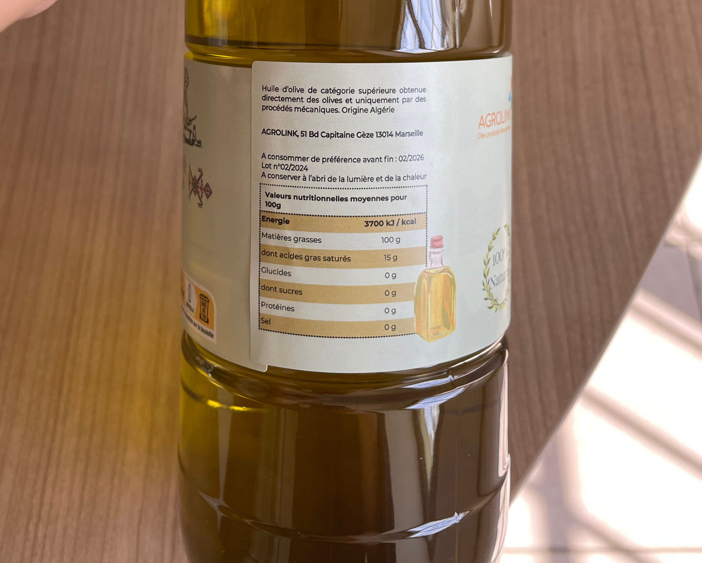 Huile d'Olive Extra Vierge Algérienne PET 1L